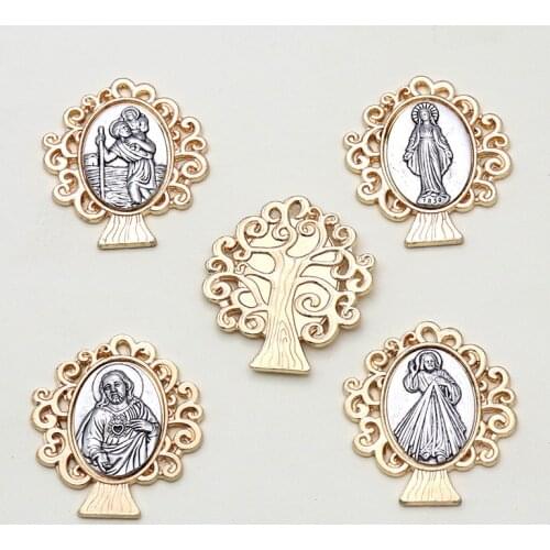 HeyMamba Torah Tree of Life keychain Pendant Catholic Holy Mary Jesus st.Anthony Medal Amulet Church Decor Souvenir Gift