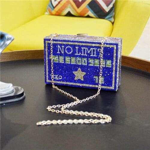 Good Quality Colorful Rhinestone Purse Fashion Diamond Women Evening Clutch Bag Wedding Crystal Ladies Handbag