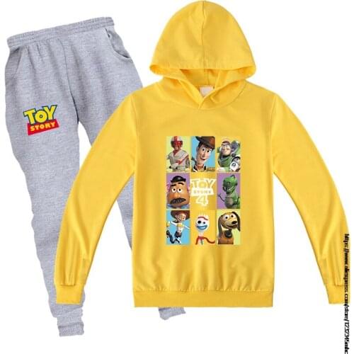 Toy Story 4 New Boys Hoodie Clothes Outfits Girls long Sweatshirt Clothing Kid Hoodies + Pants Sets halloween Clothes