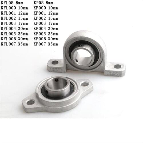 KFL08-KFL007 / KP08-KP007 8-35mm Bearing Shaft Support Spherical Roller Zinc Alloy Mounted Bearings Pillow Block Housing