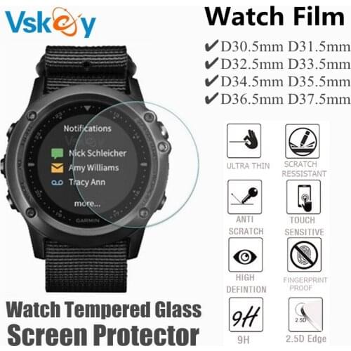 100pcs Round Smart Watch Tempered Glass Screen Protector Diameter 43mm 44mm 45mm 46mm 41mm 42mm Protective Film