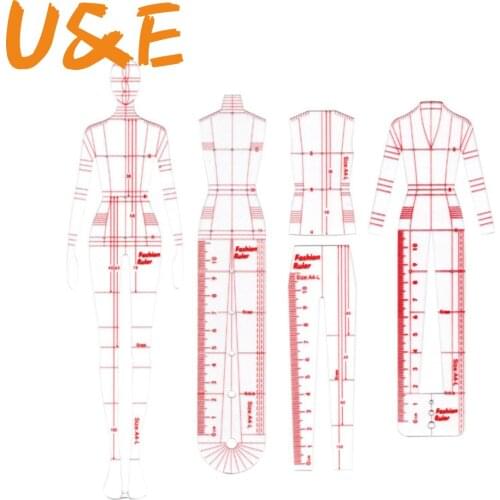 Male Fashion Ruler Garment Design Effect Style Men Drawing Template Ruler Original Design Model 26cm Height