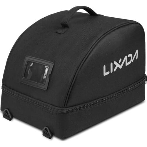 LIXADA Durable Bike Helmet Bag Zippered Motorcycle Helmet Carrying Bag Bicycle Helmet Storage Case Hands Free Riding Accessory