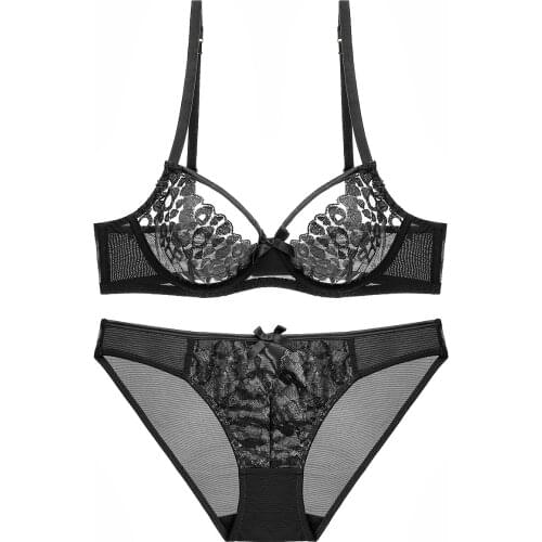Fashion Sexy Transparent Breathable Lace Underwear Bra Set Lingerie Set Sexy Lingerie Set Bra Set Underwear Set