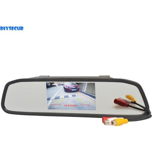DIYSECUR 4.3 Inch TFT LCD Rear View Mirror Monitor Car Monitor Interior Accessories for Parking Assistance System Kit