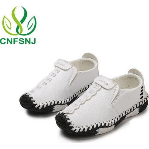 CNFSNJ 2020 new Children Casual Striped Shoes Kids Sneakers Boys Girls Spring Autumn Sport Shoes Slip-On leather Shoes 21-35