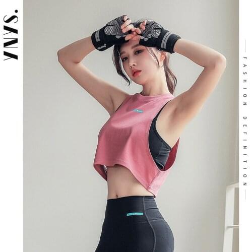 2021 New Women Yoga Tops Navel Dress Shock proof Bra Push Up Solid Color And Sexy Sports Wear Breathable Outdoor Exercise Vest