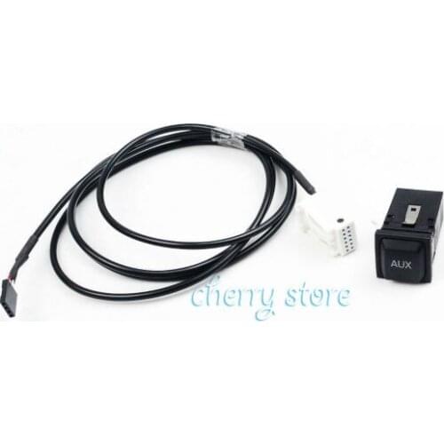 NEW 5KD 035 726 Black Car Audio AUX Switch + Cable For VW Jetta MK5 Rabbit Scirocco Golf GTI MK5 MK6 RNS 510 RCD 510 5KD035724