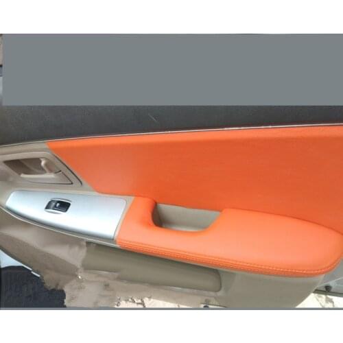 Microfibre Leather Doors Panel Center Armrest Decorated Cover For Kia Cerato CAB137