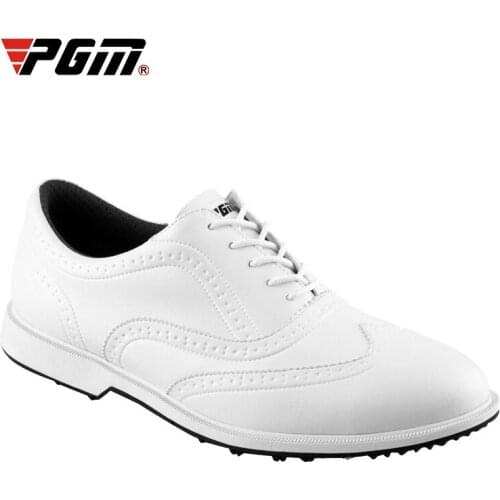 PGM Mens Golf Shoes Waterproof Leather Brogue Style Shoes Casual Business Sports Sneakers Anti-slip Training Shoes D0841