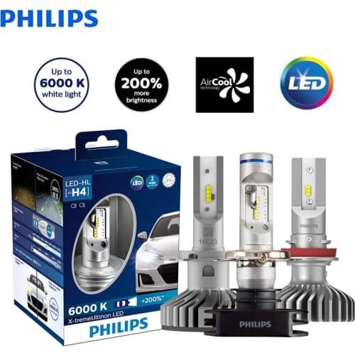 Philips H4 H7 H8 H11 H16 9005 9006 HB3 HB4 12V 6000K X-treme Ultinon LED Car LED Headlight Auto Fog Lamps +200% Brighter,X2