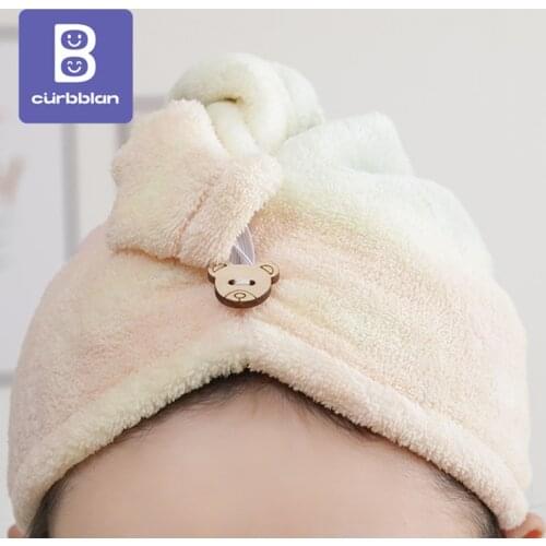 Curbblan Hair Dry Towel Rainbow Print Bathroom Quick Dry Hair Drying Cap Highly Water Absorption For Home Hairs Dry Hat