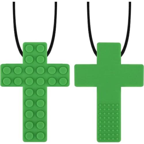 Sensory Chew Necklace Brick Kids Chewy Silicone Biting Teether Toy for Autism Q1FE