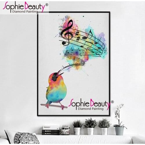 Sophie Beauty New cross stitch diy diamond painting full rhinestone handcraft mosaic kit bird singing embroidery home artsSBY117
