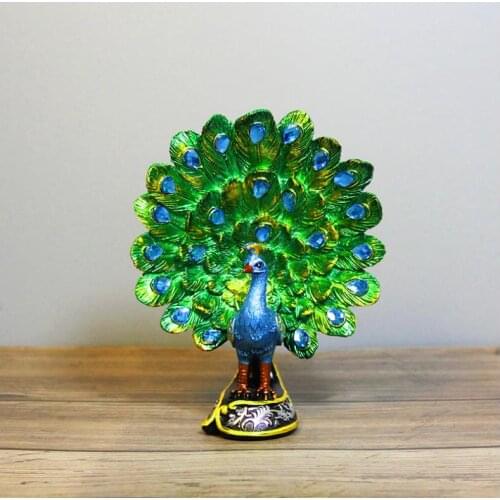 European natural resin peacock home statues for decoration schleich Animal statue decoration ornament gift