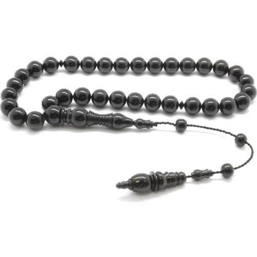 Tesbihane Caliper İşçilikli Sphere Cut Erzurum Oltu stone Rosary