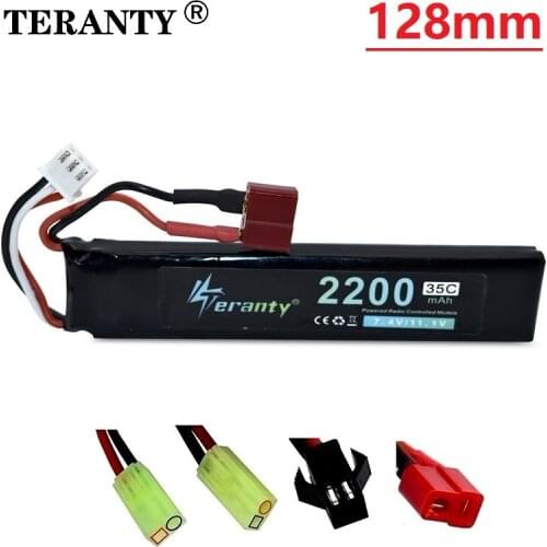 TREANTY POWER 7.4V Water Gun Lipo Battery 2S 2200mAh 35C for AKKU Mini Airsoft BB Air Pistol Electric Toys RC Parts 452096