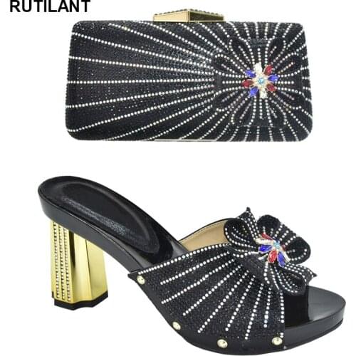 Latest Italian Shoe and Bag Set for Party In Women Wedding Shoes for Women Bride Shoes for Women Sandals African Shoes with Bag
