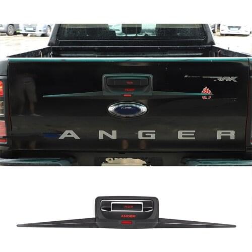 Exterior Details ABS Matt Black Trunk Trim Tail Gate Rear Door Handle Cover For Ford Ranger T6 T7 T8 2012-2020 Car Accessories