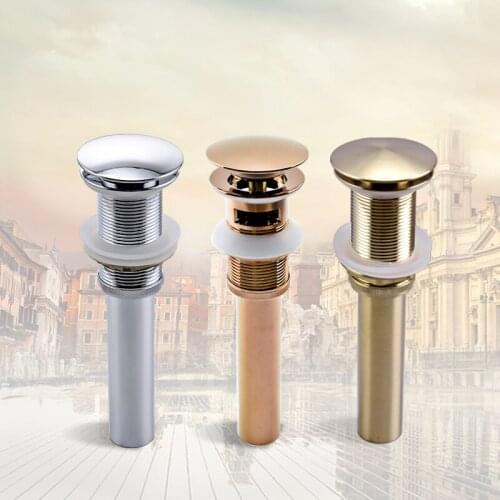 Bathroom Basin Sink Pop Up Drain Stopper Bathroom Faucet Accessories Brass Matte Black/Chrome/Rose Gold/Golden