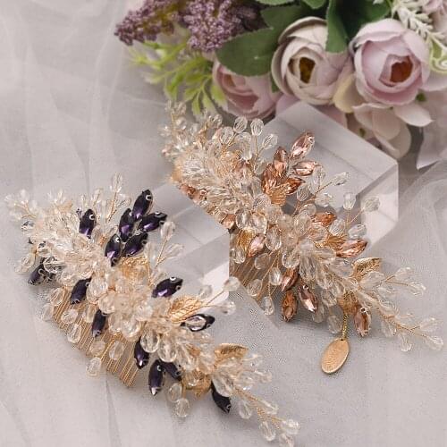 ZMHP317 Fashion Headdress Bridesmaid Comb for Bride Handmade Crystal Hair Accessories for Women Wedding Rhinestone Hair Clip