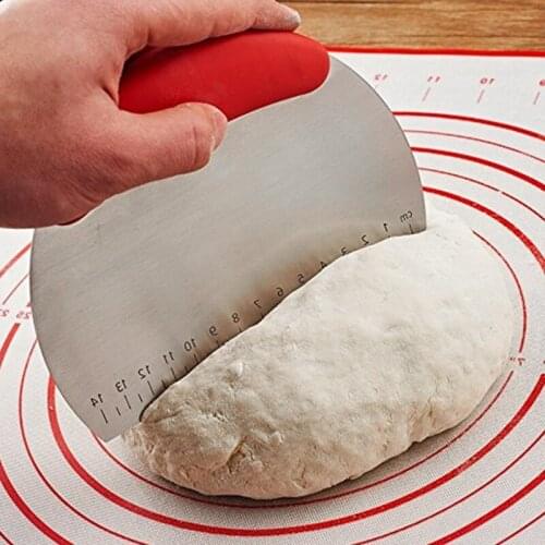1Pcs DIY Baking Supplies Shaving Cutter Scale Cutters Pizza Dough Scraper Bread Separator Flour Pastry Cake Tool Stainless Steel