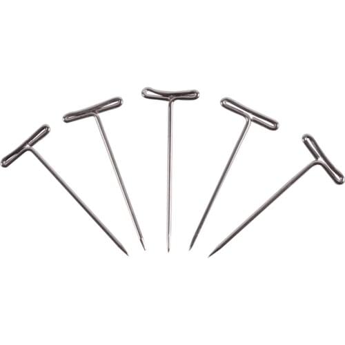 100pcs T-PINS (40mm) For Wig On Foam Head Style T Pin Needle Brazilian Indian Mannequin Head Type Sewing Hair Salon