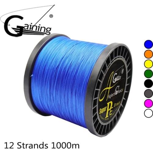 12 Strands 1000M Braided Fishing Line Super Strong Japan Multifilament 100% PE Line 35-180LB Carp Fishing