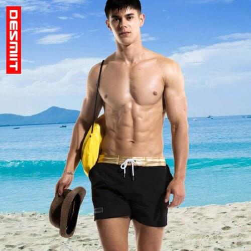 2018 Mens beach shorts summer four loose elastic pants quick dry comfortable outdoor pants