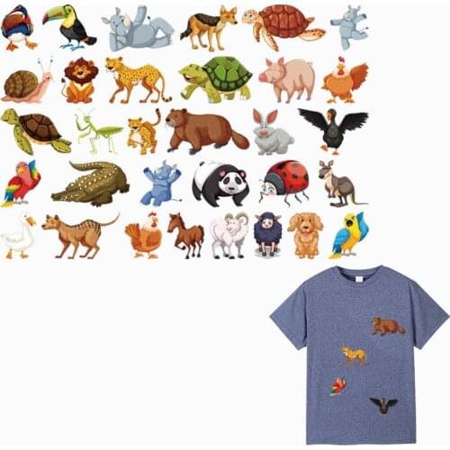 26x18cm Sheet Animal Set Patches On Clothes Heat Press Transfer Paper Hoodie Tops Diy Hot Tear Patches For Backpack