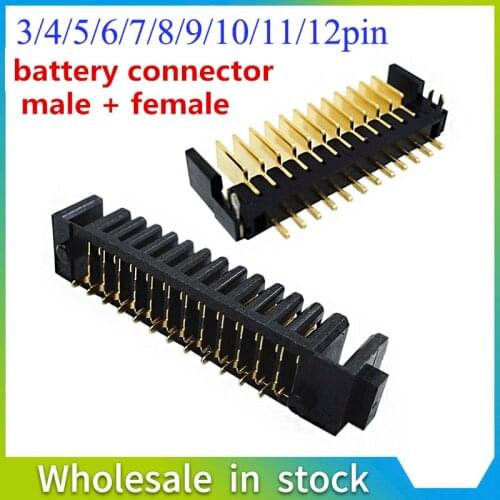 3 4 5 6 7 8 9 12Pin laptop battery connector pitch 2.0mm female and male plug 180 degree bend foot PCB Motherboard Repair Part