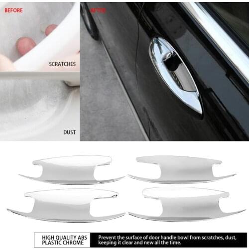 4Pcs Car Door Bowl Cover Trim for Mercedes Benz C-Class W205 GLC-Class X253 E-Class W213 Silver