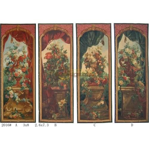 Aubusson - Vintage Wool Floral Tapestry Brown Fashionable Circular Household Decoration Mat Wool Knitting Bedding