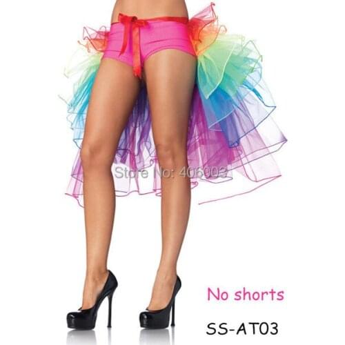 Free shipping adult tutu skirts girls colorful clubwear bustle party dance rainbow carnival tutu skirt