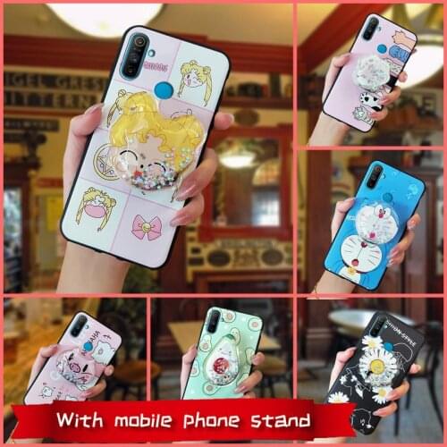 Glisten Kickstand Phone Case For OPPO Realme C3 With Fingerprint/Narzo 20A For Woman foothold