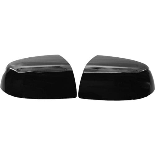 Side Mirror 1 Pair Cap Cover Replacement Glossy Black Rearview Mirror Cover Cap Carbon Black for Ford Focus 2005-2007