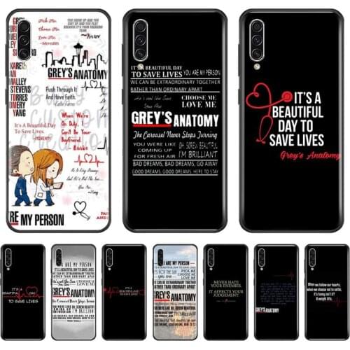 Greys Anatomy Quotes TV Series Soft Phone Cover For Samsung A20 A30 30s A40 A7 2018 J2 J7 prime J4 Plus S5 Note 9 10 Plus