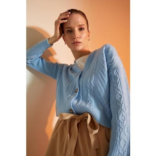 DeFacto Spring Woman Tricot V Neck Buttoned Knitwear Cardigan Sweater Jumper Warm Casual Fashion-T7671AZ21SP