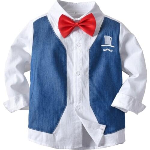 Oklady Kids Boys Shirts 2019 Autumn Long Sleeve Solid Todder Shirts For Boys Cotton Fashion Brand Baby Boy Tops Children