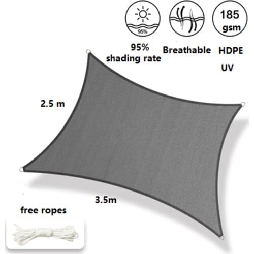 7.3 x 7.3 M/PCS Square Sun Shade Sail Arc edge with D rings style