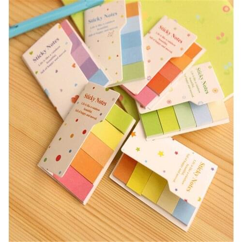 F002 day Korean creative stationery fresh and lovely rainbow color double sided N sticker Stationery for office supplies student