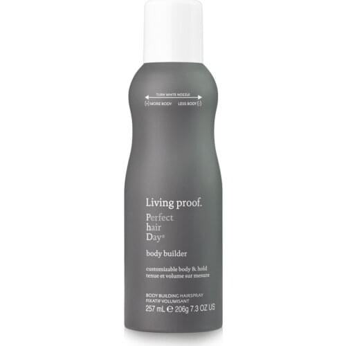 Living proof body builder 257 ml, quick drying hair spray, 360 degree rotating nozzle
