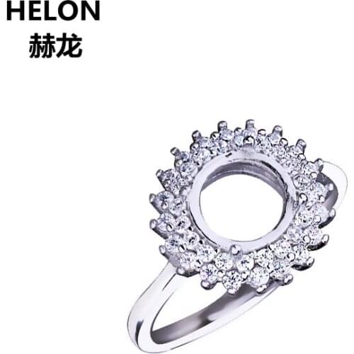 925 Sterling Silver Women Wedding Ring 8x8mm Round Cabochon Semi Mount Ring fit Amber Turquoise Setting Wholesale Adjustable