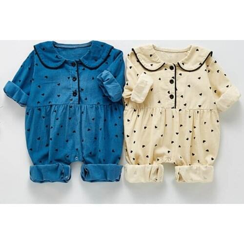 Infant Baby Girls Jumpsuit One piece Corduroy Printing Long Sleeve Spring Autumn Baby Girls Clothes Toddler Baby Girl Romper