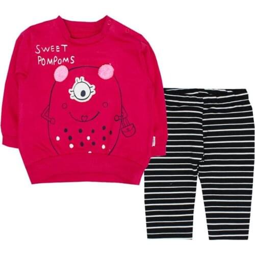 Jaju Baby Pink MONSTERS 2-PIECE SET