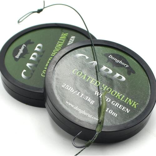 10M carp fishing line coated hook Link 8 Braid Strands fast sinking carp coated line fish hook fishing line