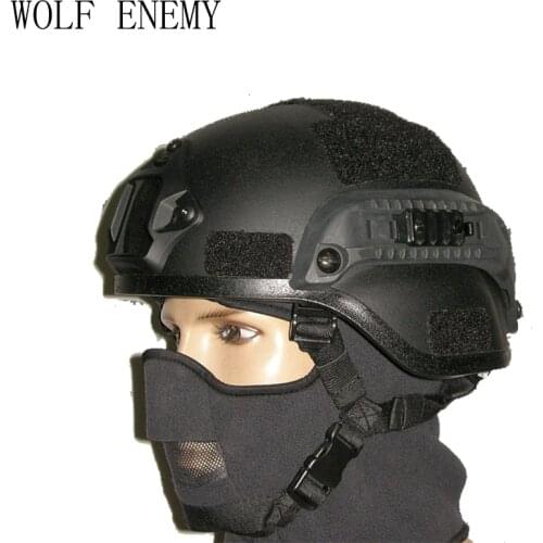 Mich 2000 Military Tactical Combat Helmet W/ NVG Mount & Side Rail for Airsoft Paintball Field Game Movie Prop Cosplay