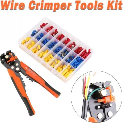 Multifunctional Wire Stripper Crimping Tool Kit 8.3 inch Alloy Steel Self Adjustable Ratchet Mechanism