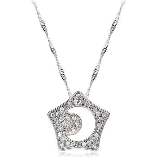Fashion Star Pendant Necklace Crystal Shining Women Jewelry Gift
