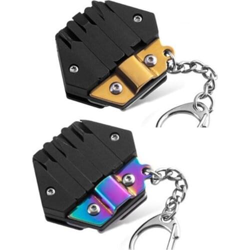Multitool Keychain Hexagonal Kit Folding Mini Pocket Survival Tool Set Stainless Steel With Knife Micro Screw Driver Set Bottle